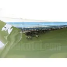船首の喫水面下側を下方に伸ばし