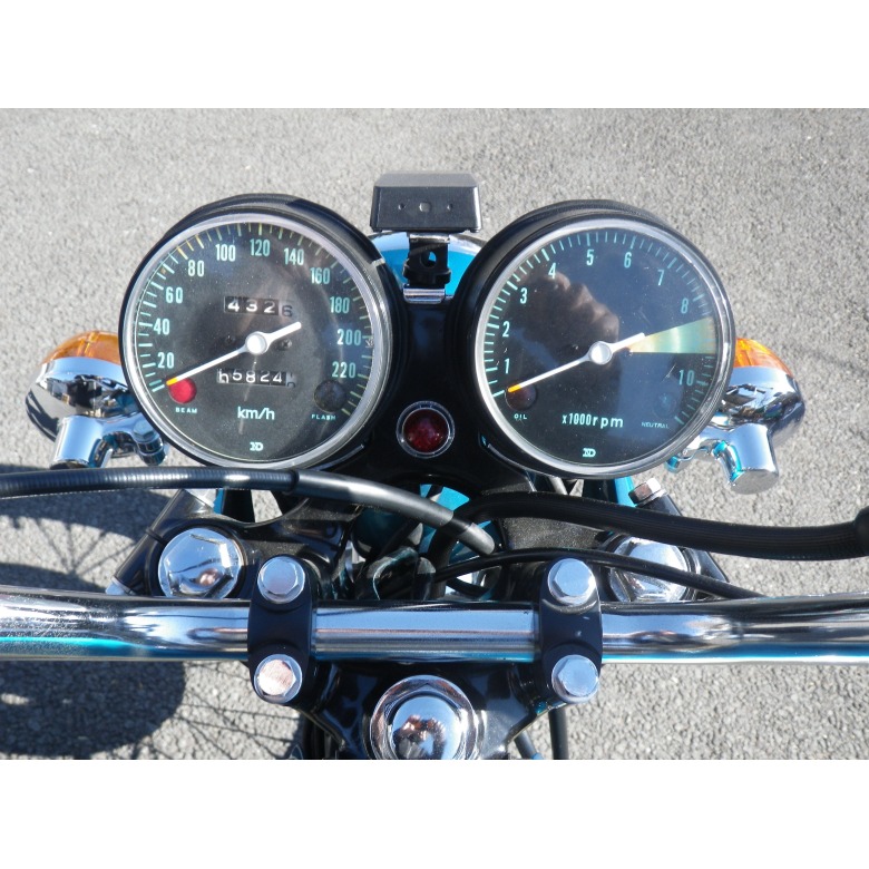 1969年 CB750Four K0 スピードメーター マイル表示 青フリ 横出し【060