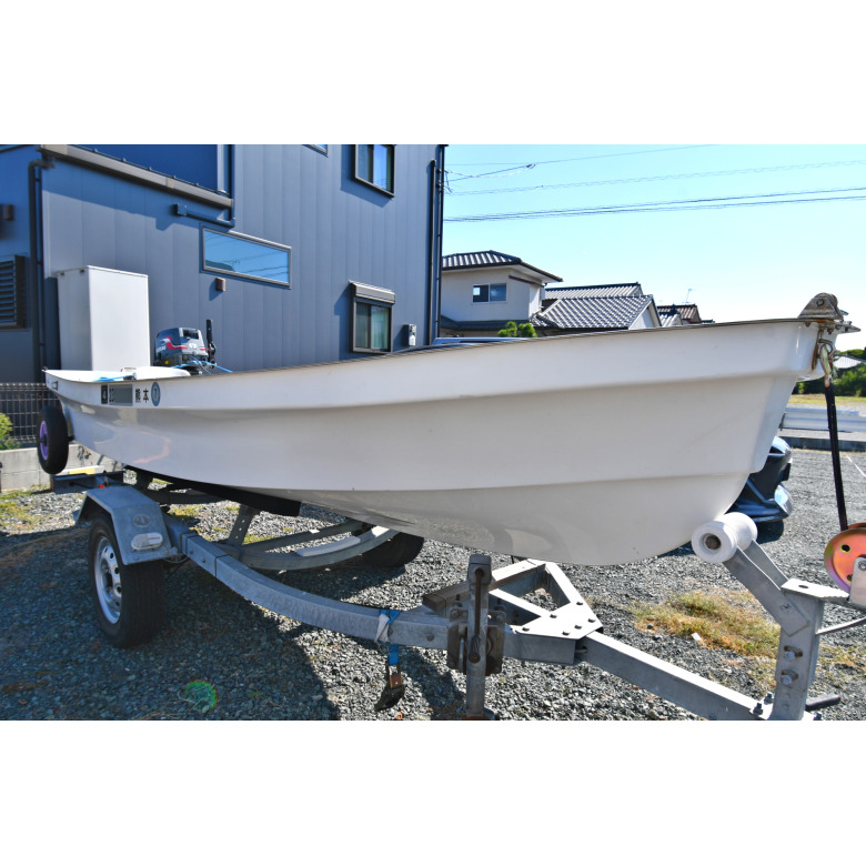 【引取限定・動画あり】湘南高圧工業 パーフェクター13ft FRPボート ＆ ホンダ 船外機 8馬力 4スト 船検切れ 書類あり 現状渡し 三重県北部