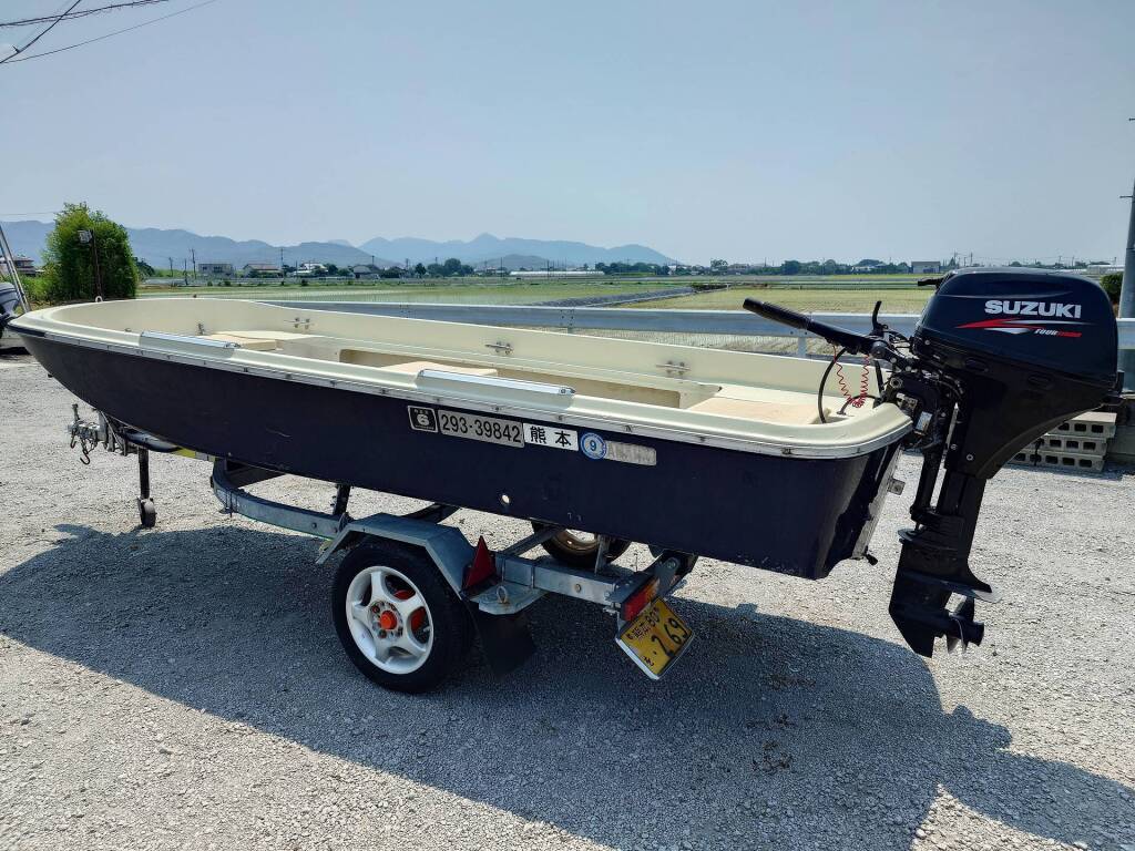 FISH-13、船外機、ボートトレーラーセット 別途料金で牽引車有り